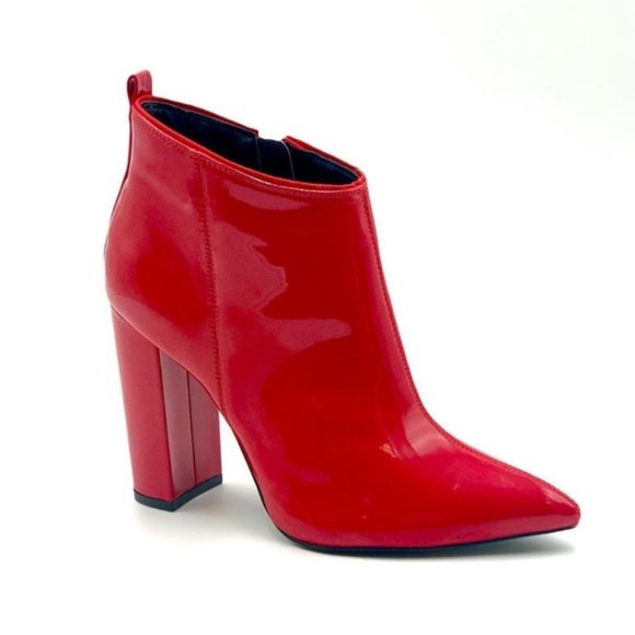 Shoes - Red Patent Ankle Booties